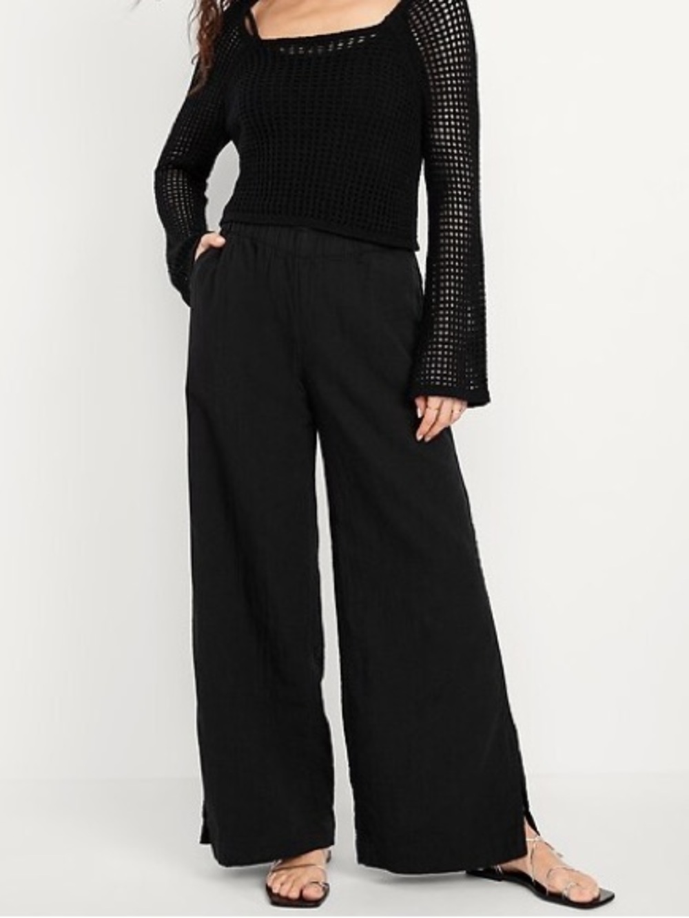 Old Navy Crinkle Gauze Wide Leg Pants